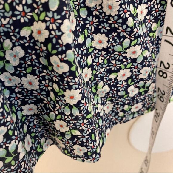 Gap kids girls navy blue tie shoulder floral skirted dress side zip L 10/11 - Picture 12 of 14